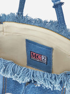 Borsa a spalla Vanity in canvas di cotone denim patchwork