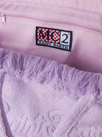 Borsa a spalla Vanity Terry lilla con logo in bassorilievo
