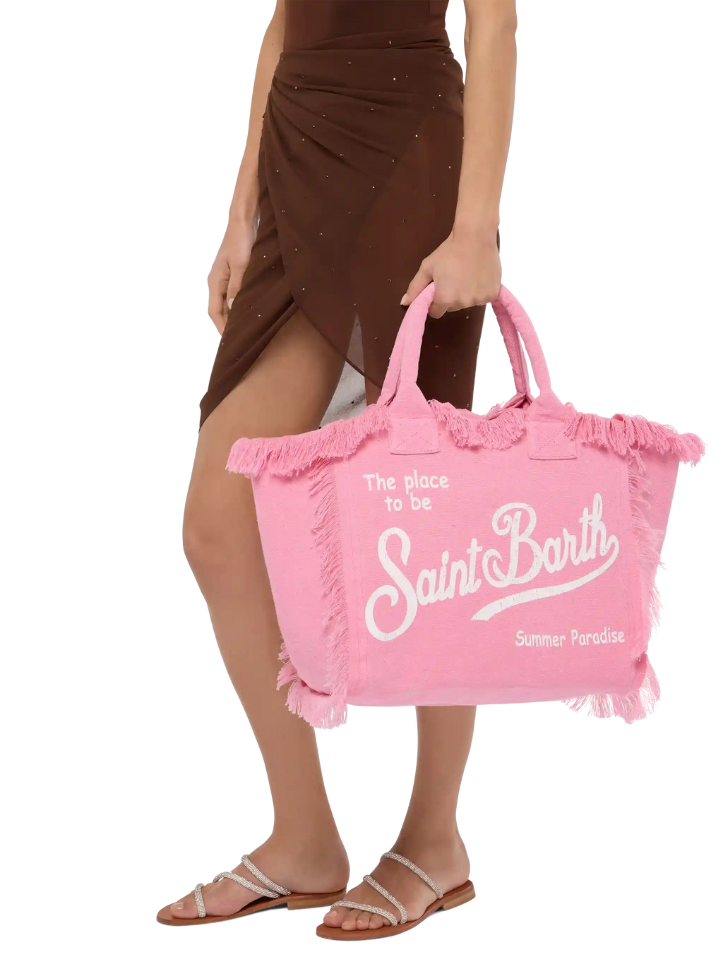 Borsa a spalla Vanity in 100% LINO rosa