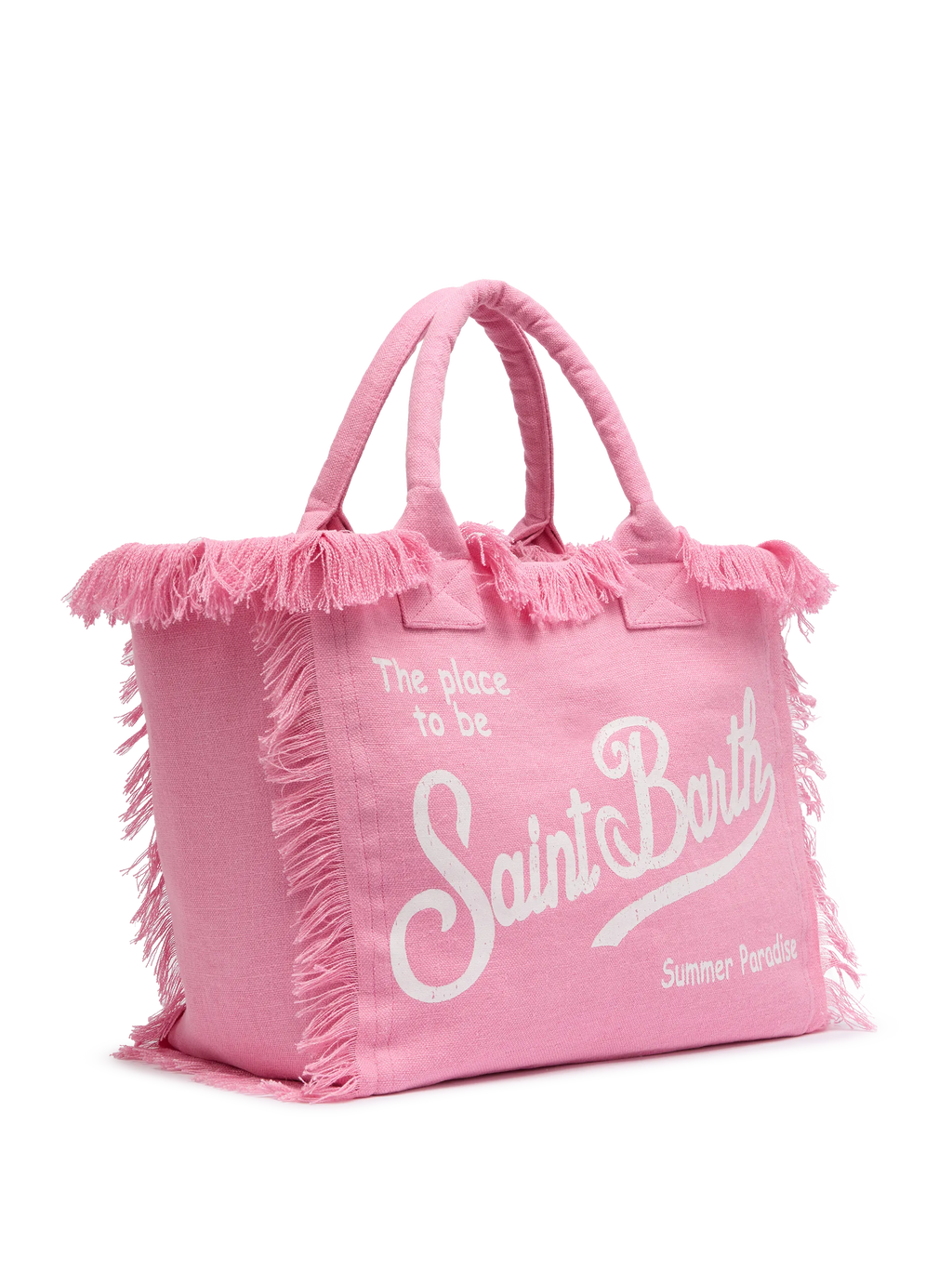 Borsa a spalla Vanity in 100% LINO rosa