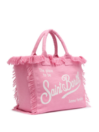 Borsa a spalla Vanity in 100% LINO rosa