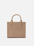 Borsa a spalla Vanity Bag Midi in pelle martellata nocciola