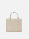 Borsa a spalla Vanity Bag Midi in pelle martellata bianca