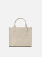 Borsa a spalla Vanity Bag Midi in pelle martellata bianca