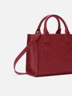 Borsa a spalla Vanity Bag Midi in pelle martellata bordeaux