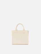 Borsa Vanity medium in pelle martellata avorio