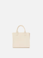 Borsa Vanity medium in pelle martellata avorio