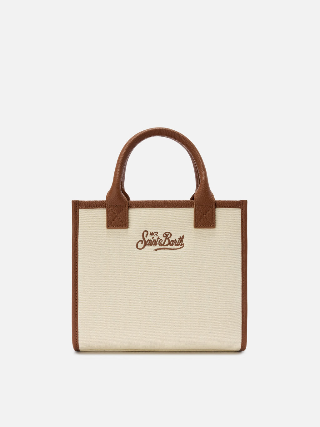 Borsa Vanity medium in canvas e pelle martellata