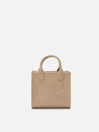 Borsa a spalla Vanity Bag Mini in pelle martellata nocciola