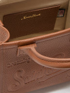 Borsa a spalla Vanity Bag Mini in pelle martellata cammello