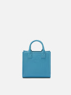 Borsa a spalla Vanity Bag Mini in pelle martellata ottanio
