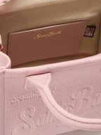 Borsa Vanity mini in pelle martellata rosa