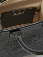 Borsa a spalla Vanity Bag Mini in pelle martellata nera