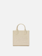 Borsa Vanity mini in pelle martellata avorio