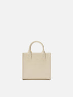 Borsa Vanity mini in pelle martellata avorio