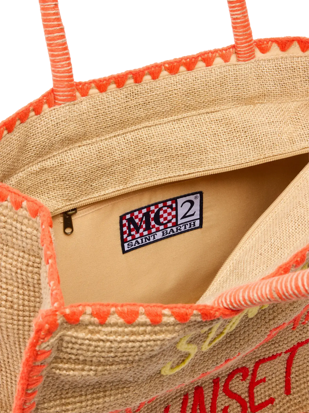 Borsa Vivian Jute beige in juta con ricamo