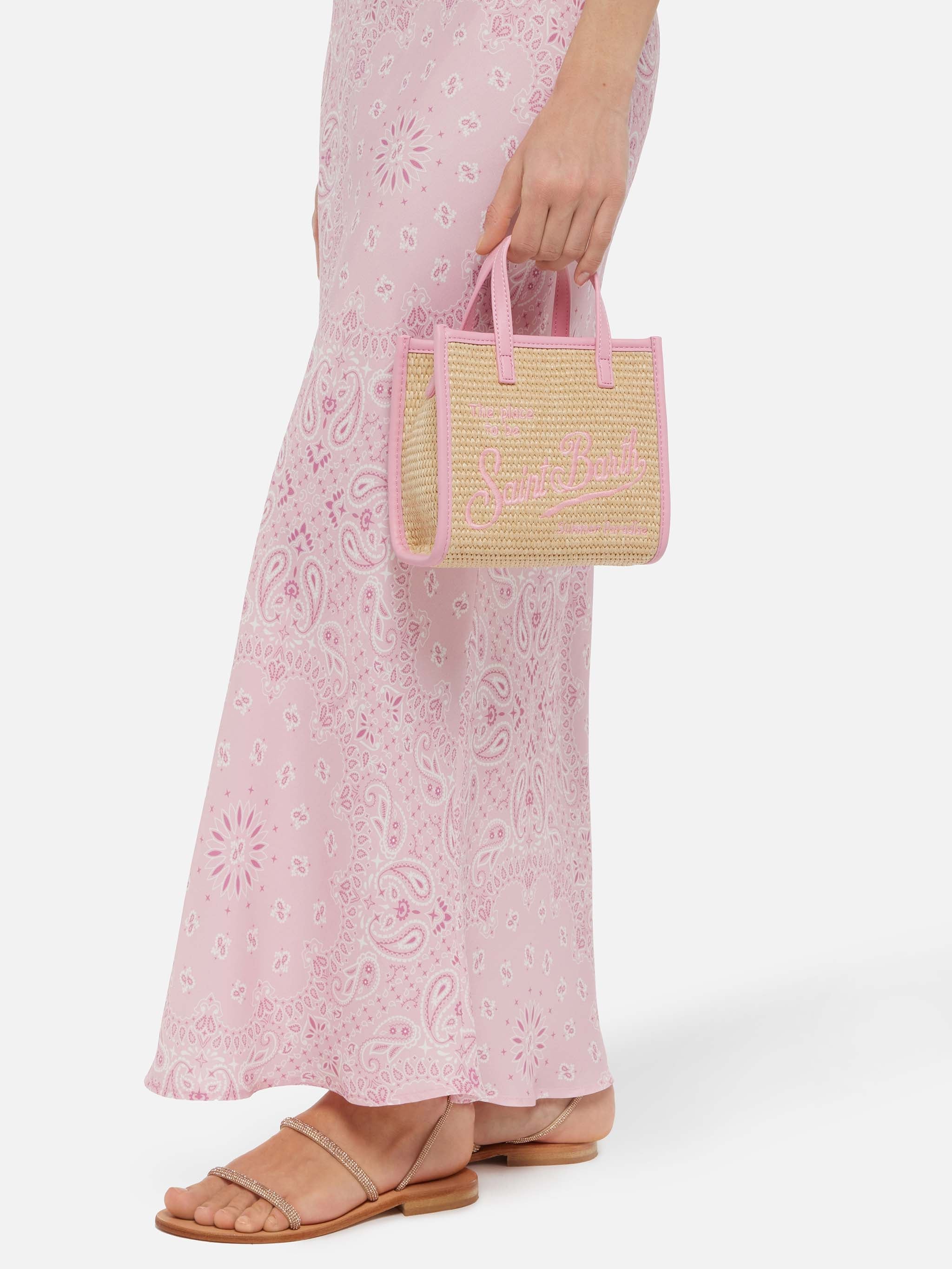 Borsa Vivian Mini Straw beige effetto paglia
