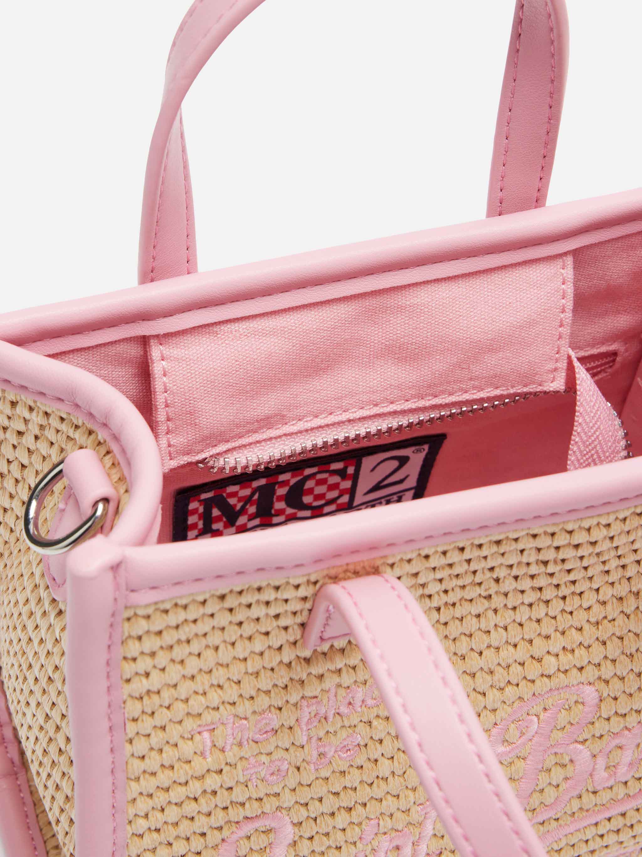 Borsa Vivian Mini Straw beige effetto paglia