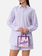 Borsa Vivian Mini Straw lilla effetto paglia