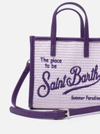 Borsa Vivian Mini Straw lilla effetto paglia