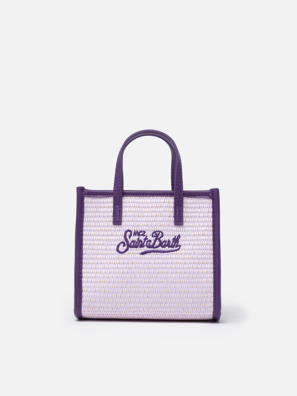 Borsa Vivian Mini Straw lilla effetto paglia