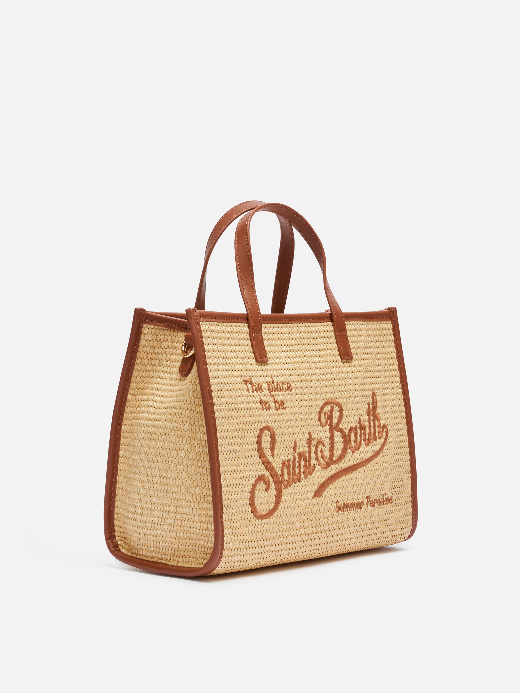 Borsa Vivian Mid Straw beige effetto paglia
