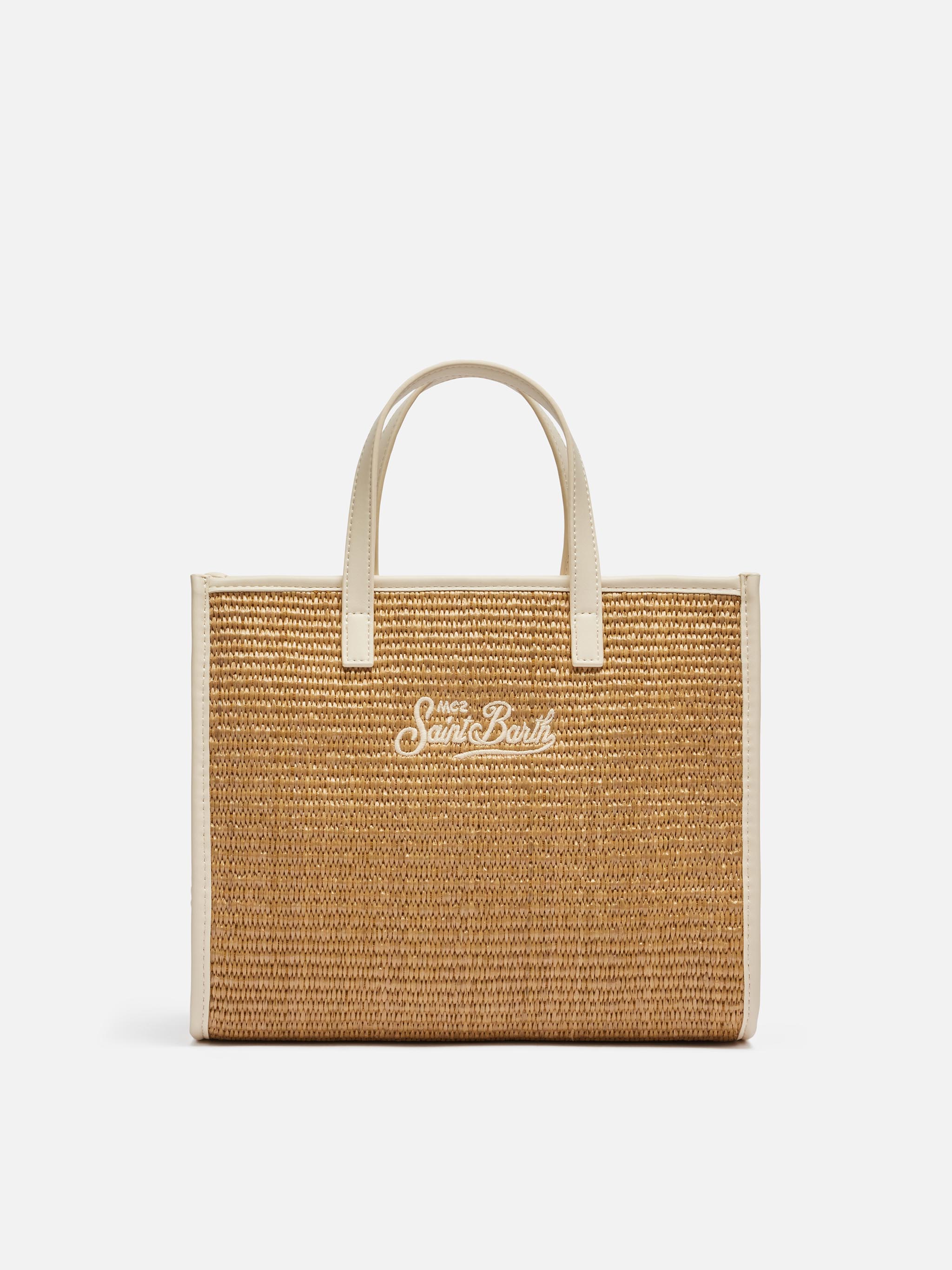 Borsa Vivian Mid Straw marrone effetto paglia