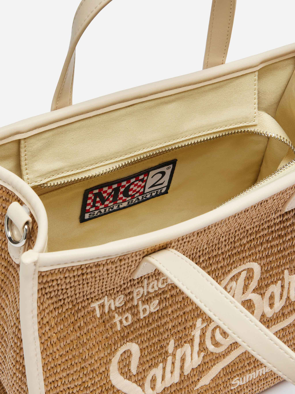 Borsa Vivian Mid Straw marrone effetto paglia