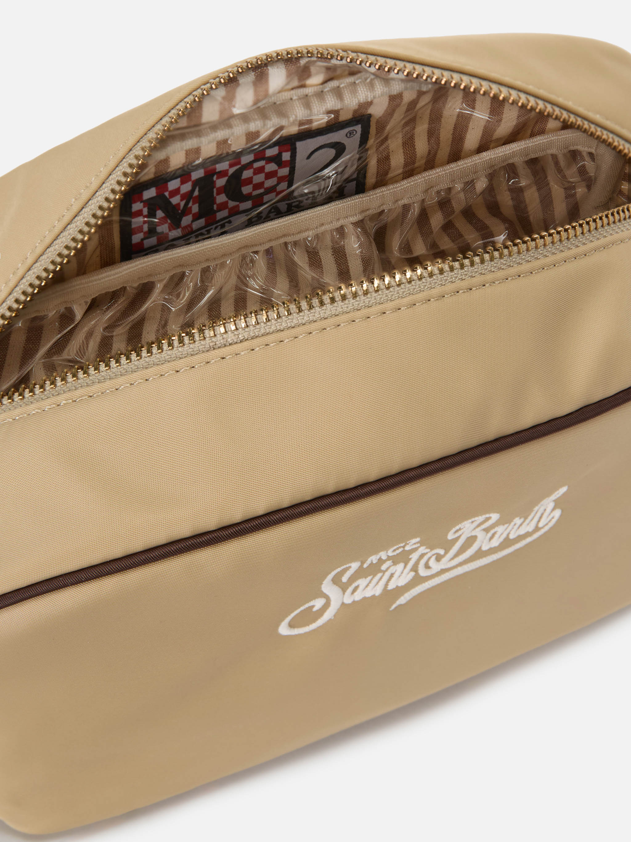 Beauty Bag Westwood in nylon beige tinta unita