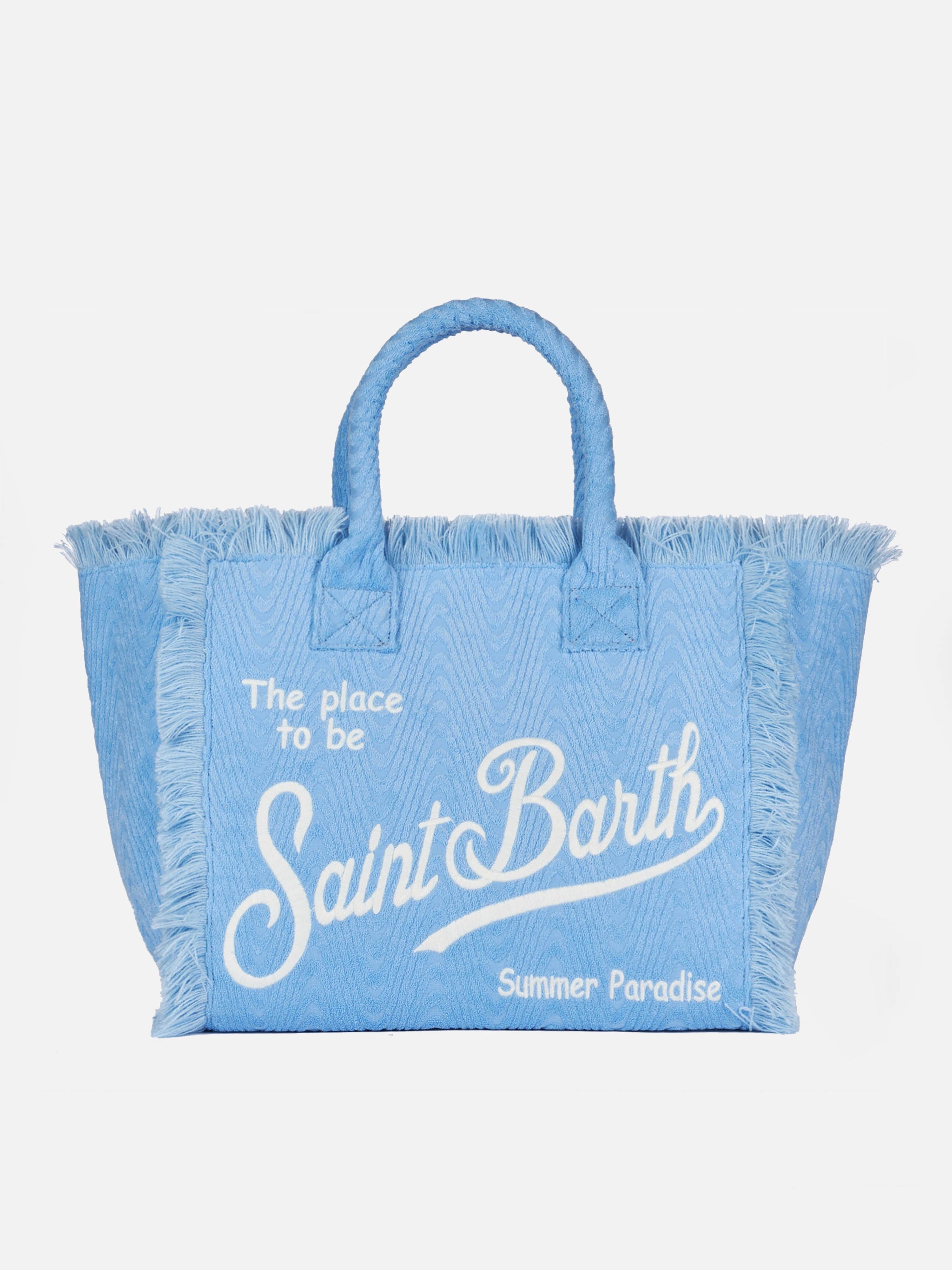 Borsa a spalla Vanity Sponge  in spugna azzurra in rilievo