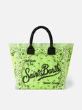 Borsa a spalla Vanity giallo fluo con stampa bandana