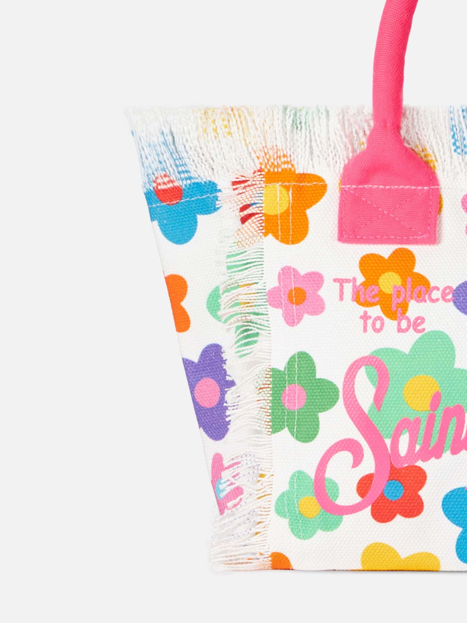 Borsa Colette in canvas stampa fiori multicolore