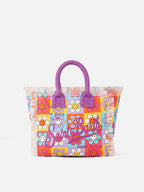 Borsa Colette in canvas stampa margherite smile multicolore