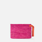 Pouch in rafia fucsia con ricamo Saint Barth